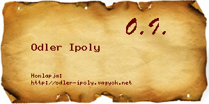 Odler Ipoly névjegykártya
